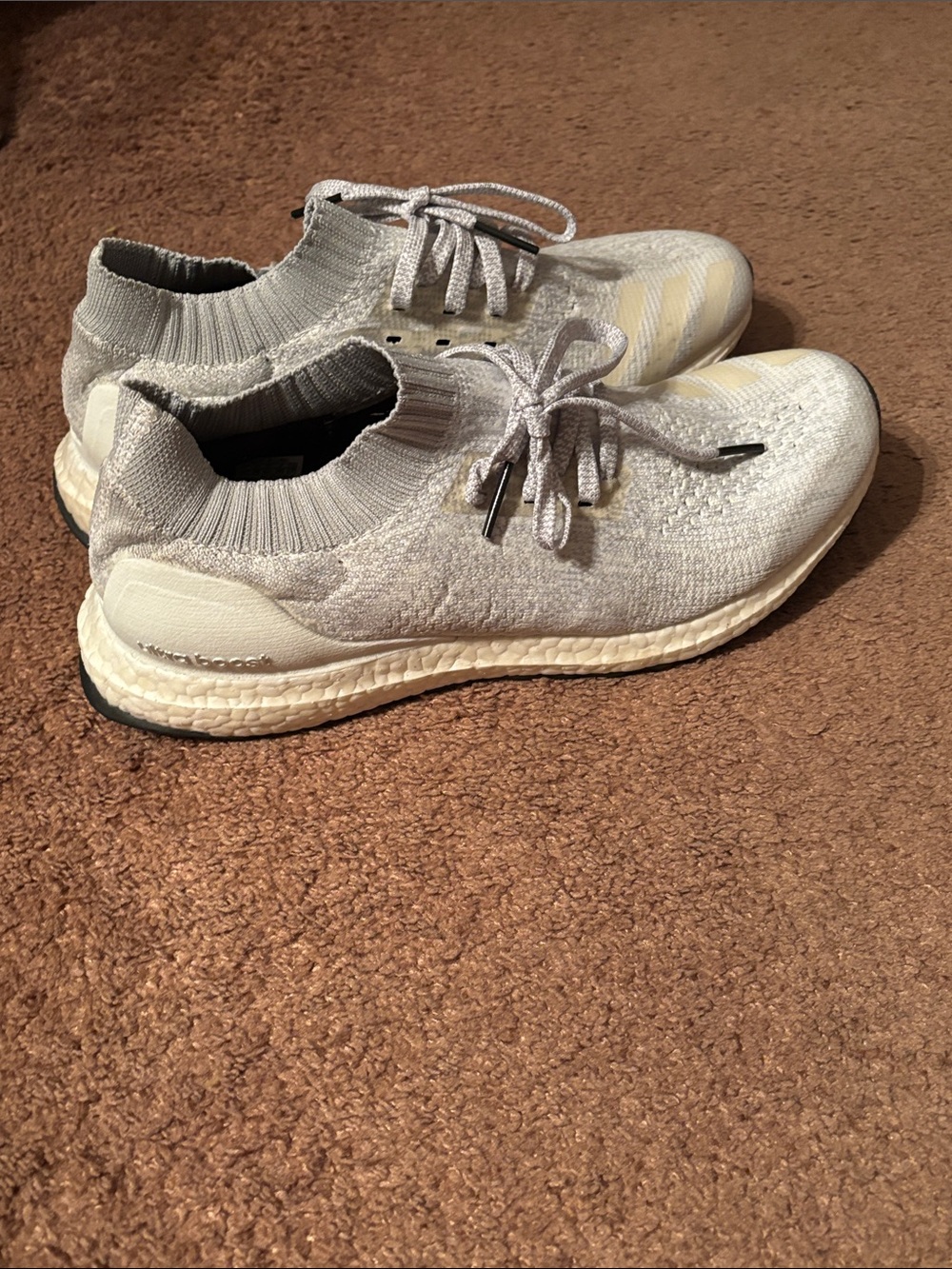 adidas Ultraboost Knit Slip-On Sneakers - Light Grey and Off-White - Picture 5 of 6